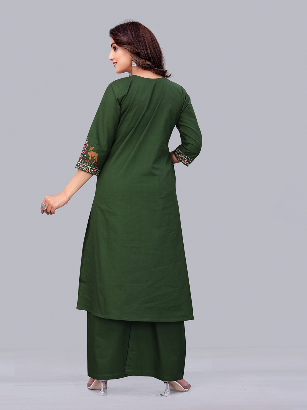 Surili Green Dabu Cotton Embroidered Kurta for Women Ethnic Kurti for Daily, Office & Festive Wear - Image 5