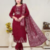 Surili Maroon Vatican Cotton Embroidered Kurta Elegant Thread Work Ethnic & Daily Wear Kurti