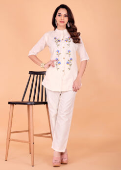 Surili Off White Khadi Cotton Embroidered Comfortable Ethnic and Daily Wear