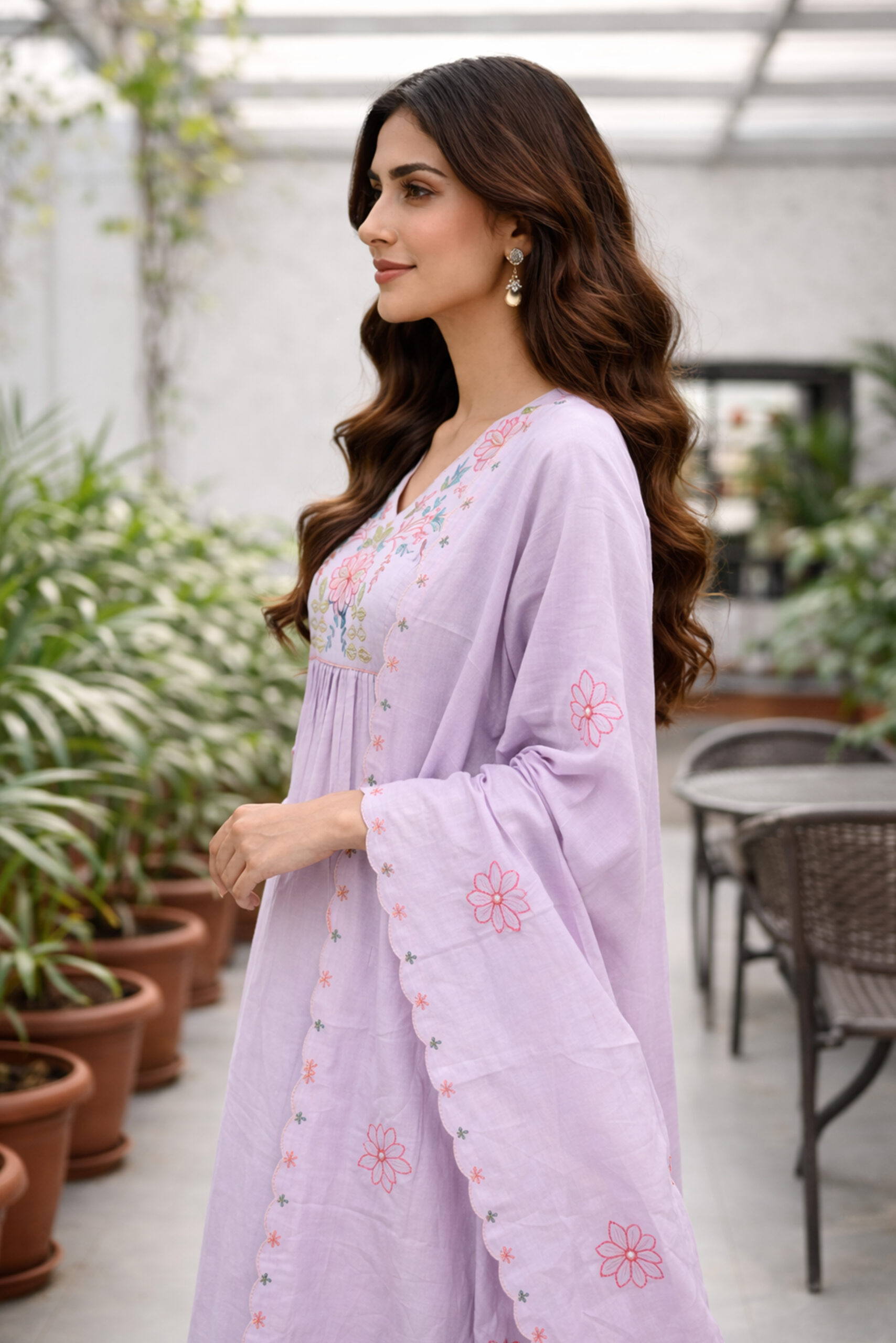 Surili Purple Heay Roman Silk With Embroidery Work Embroidery Kurta Set - Image 4