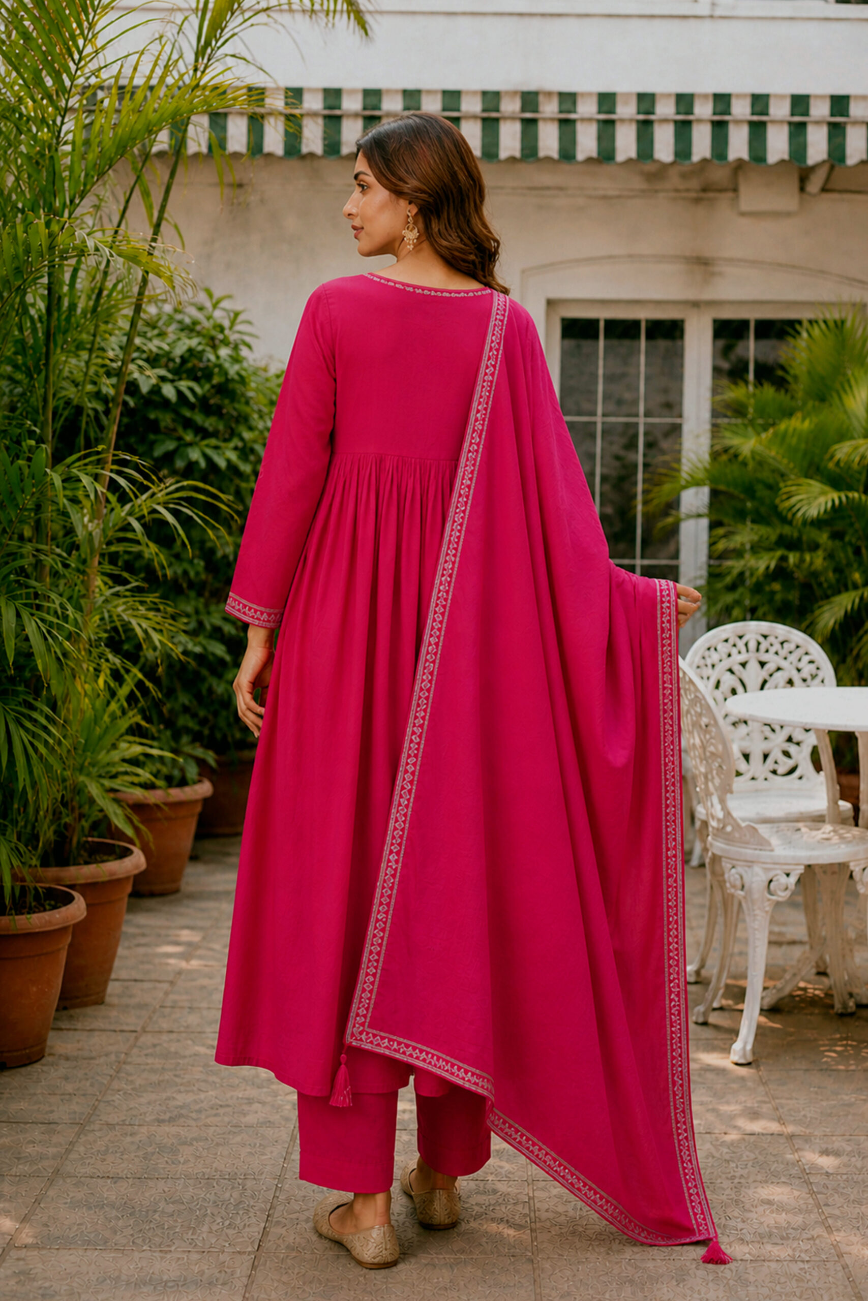 Surili Pink Heay Roman Silk With Embroidery Work Embroidery Kurta Set - Image 6