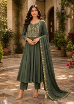 Alternative view of Surili Green Heay Roman Two Tone Silk With Embroidery Work Embroidery Kurta Set