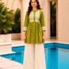 Surili Parrot Green Dabu Cotton With Embroidery Work Embroidery Tunic